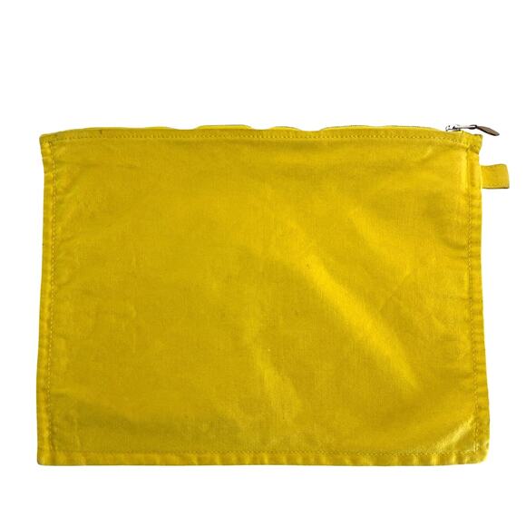 Hermès Bora Bora GM Pouch Yellow Canvas Travel Clutch Authentic Large Size - Picture 11 of 14